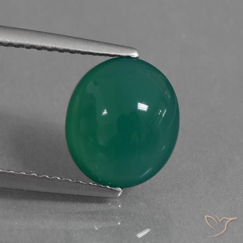 2.64ct Натуральный Средний зеленый Агат, Овал, Полупрозрачный