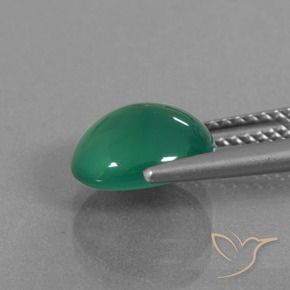 2.69 карата, натуральный Средний зеленый Агат, Овал, Полупрозрачный