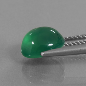 2.81 карата, натуральный Теплый зеленый Агат, Огранка Овал, Полупрозрачный