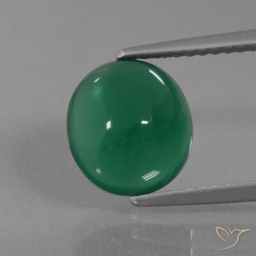 2.77ct Натуральный Травянисто-зелёный Агат, Овал, Полупрозрачный