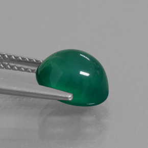 2.50 карата, натуральный Травянисто-зелёный Агат, Огранка Овал, Полупрозрачный