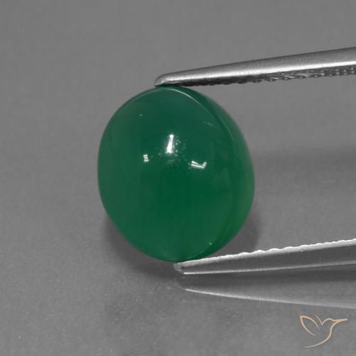 3.72ct Натуральный Теплый зеленый Агат, Овал, Полупрозрачный