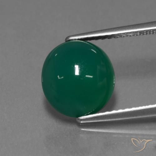 3.61ct Натуральный Средний зеленый Агат, Овал, Полупрозрачный
