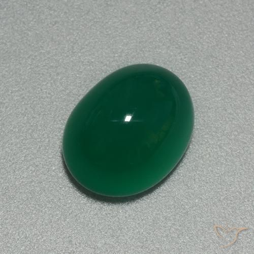 3.92ct Натуральный Средний зеленый Агат, Овал, Полупрозрачный