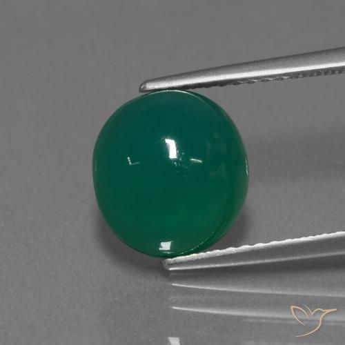 3.53ct Натуральный Средний темно-зеленый Агат, Овал, Полупрозрачный
