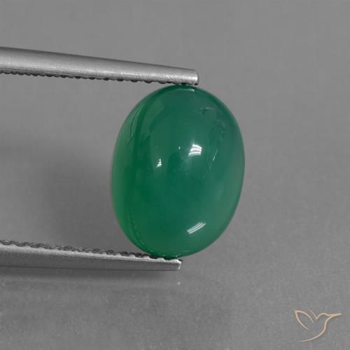 3.28ct Натуральный Сосновый зеленый Агат, Овал, Полупрозрачный
