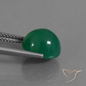 3.95 карата, натуральный Средний зеленый Агат, Овал, Полупрозрачный