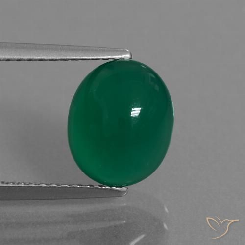 3.10ct Натуральный Желтовато-зеленый Агат, Овал, Полупрозрачный