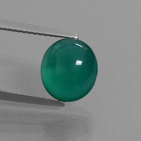 3.39 карата, натуральный Средний зеленый Агат, Огранка Овал, Полупрозрачный