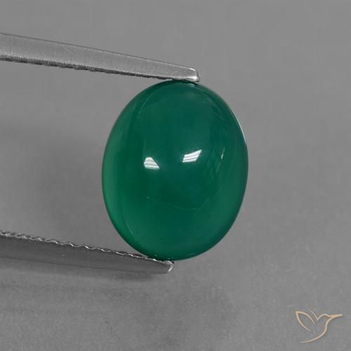 3.12ct Натуральный Зеленый Агат, Овал, Полупрозрачный