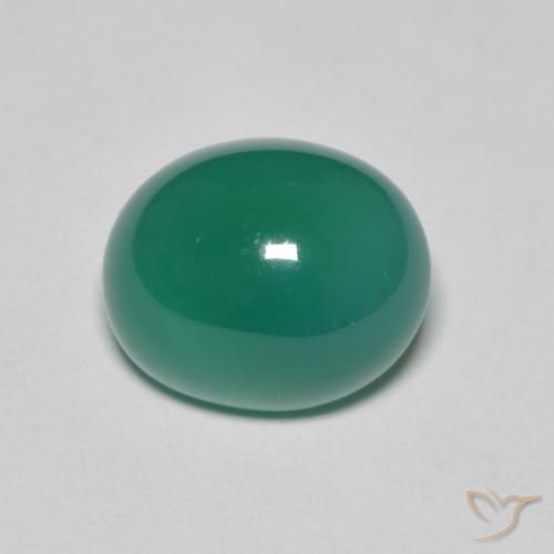 3.50ct Натуральный Средний зеленый Агат, Овал, Полупрозрачный