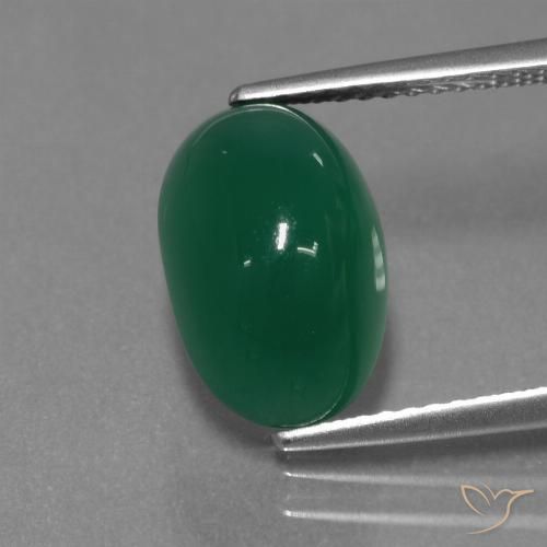 4.26ct Натуральный Средний зеленый Агат, Овал, Полупрозрачный
