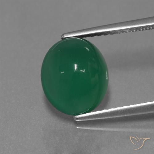 3.33ct Натуральный Желтовато-зеленый Агат, Овал, Полупрозрачный