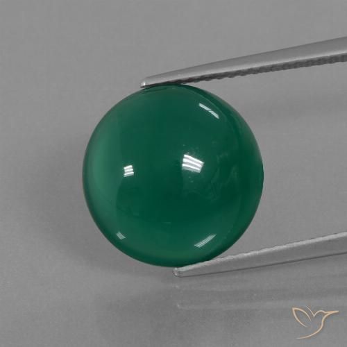 7.52ct Натуральный Средний зеленый Агат, Овал, Полупрозрачный
