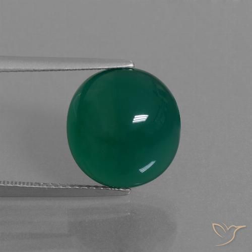 7.80ct Натуральный Средний темно-зеленый Агат, Овал, Полупрозрачный