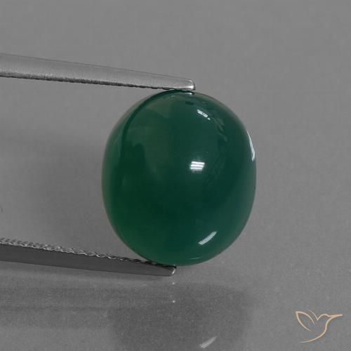 8.19ct Натуральный Зеленый Агат, Овал, Полупрозрачный