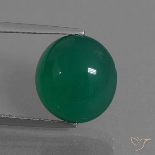 7.69ct Натуральный Травянисто-зелёный Агат, Овал, Полупрозрачный