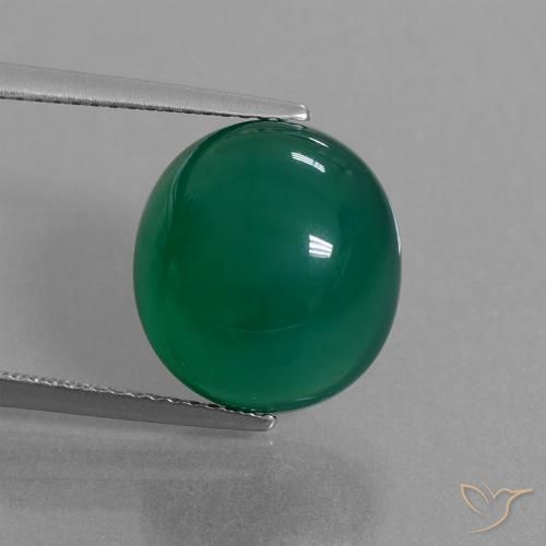 9.19ct Натуральный Средний зеленый Агат, Овал, Полупрозрачный