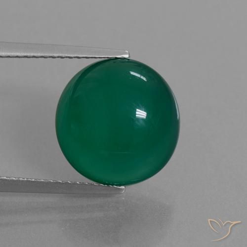 8.09ct Натуральный Зеленый Агат, Овал, Полупрозрачный