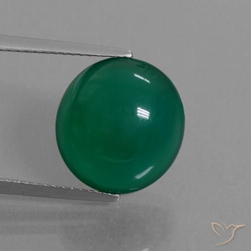 8.59ct Натуральный Средний темно-зеленый Агат, Овал, Полупрозрачный