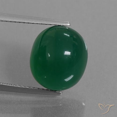 8.78ct Натуральный Желтовато-зеленый Агат, Овал, Полупрозрачный
