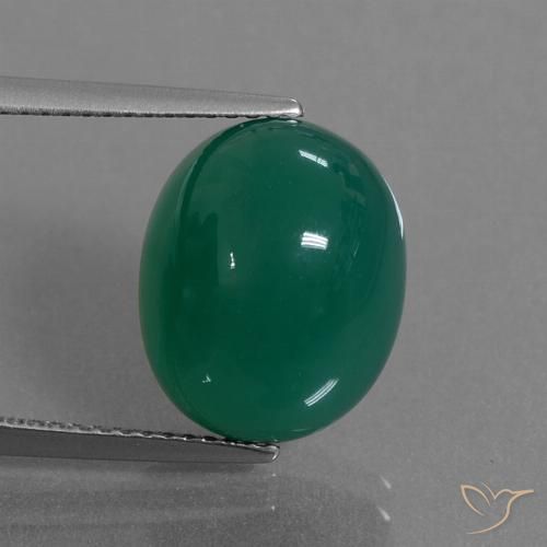 8.50ct Натуральный Зеленый Агат, Овал, Полупрозрачный