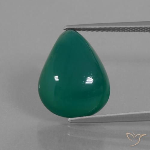 9.48ct Натуральный Средний зеленый Агат, Форма груши, Полупрозрачный