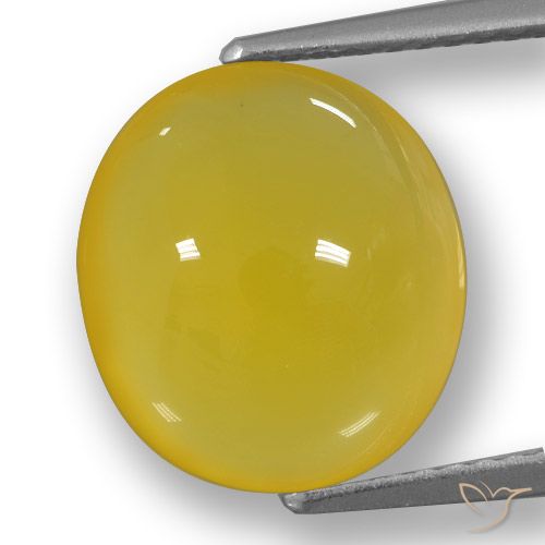 5.86ct Натуральный Желтоватое золото Агат, Овал, Полупрозрачный