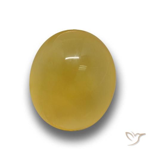 3.38ct Натуральный Темно-желтый Агат, Овал, Полупрозрачный