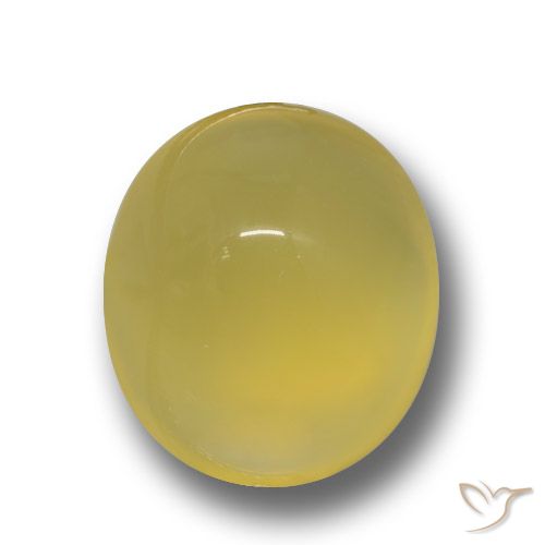 4.00ct Натуральный Средне-светло-желтый Агат, Овал, Полупрозрачный