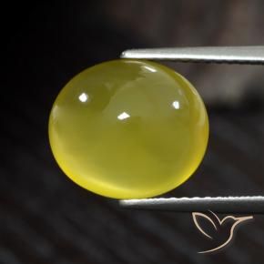 5.44 карата, натуральный Средне-светло-желтый Агат, Овал, Полупрозрачный