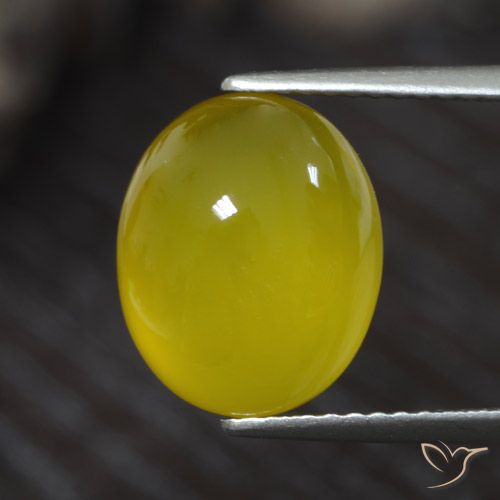 4.55ct Натуральный Средне-светло-желтый Агат, Овал, Полупрозрачный