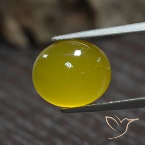 Натуральный Средне-светло-желтый Агат 4,39 карата Огранка Овал, Полупрозрачный