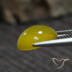 Натуральный Средне-светло-желтый Агат 4,39 карата Огранка Овал, Полупрозрачный