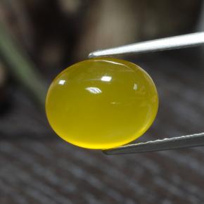 3.84 карата, натуральный Светло-медово-желтый Агат, Огранка Овал, Полупрозрачный