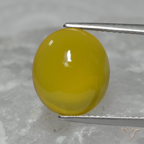 5.95ct Натуральный Средний желтый Агат, Овал, Полупрозрачный