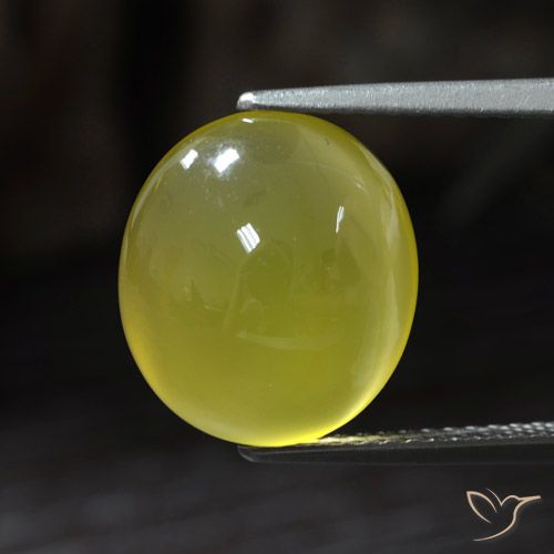 6.54ct Натуральный Светло-желтый Агат, Овал, Полупрозрачный
