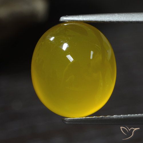 5.31ct Натуральный Средний желтый Агат, Овал, Полупрозрачный