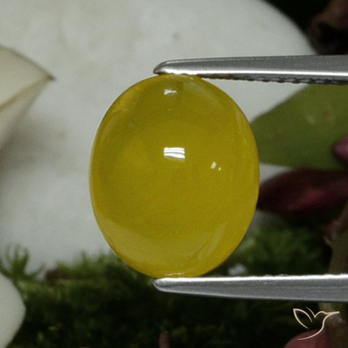 4.19ct Натуральный Средний желтый Агат, Овал, Полупрозрачный