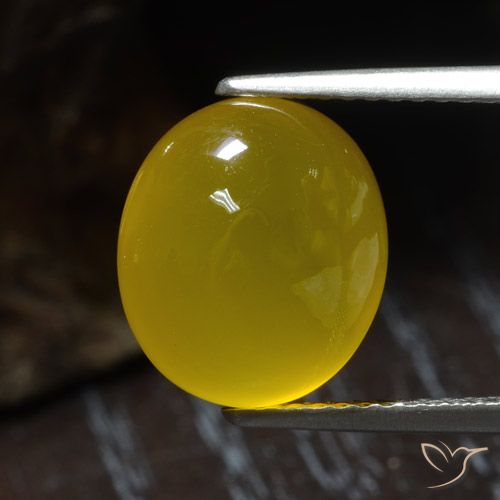 4.55ct Натуральный Темно-желтый Агат, Овал, Полупрозрачный