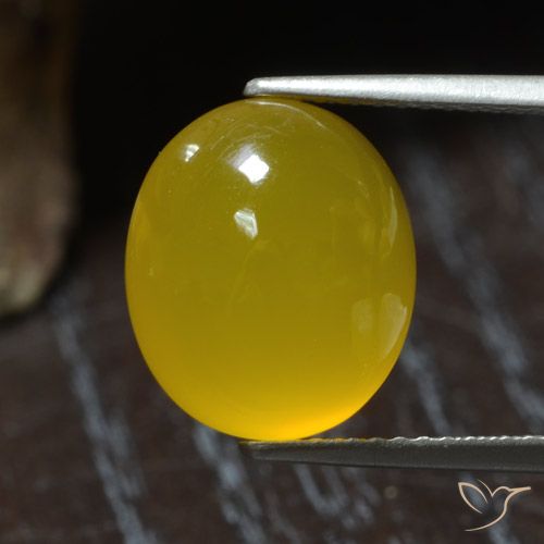5.94ct Натуральный Медовый желтый Агат, Овал, Полупрозрачный