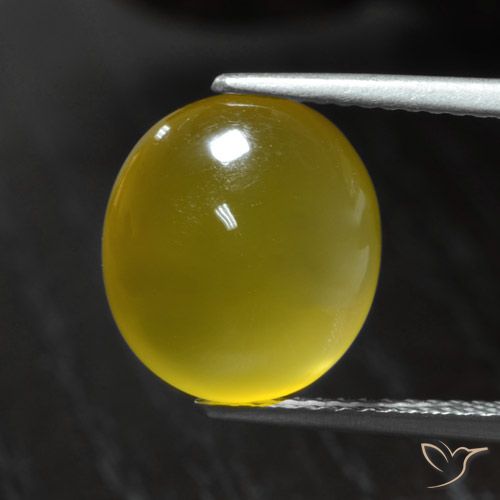 5.31ct Натуральный Средний желтый Агат, Овал, Полупрозрачный
