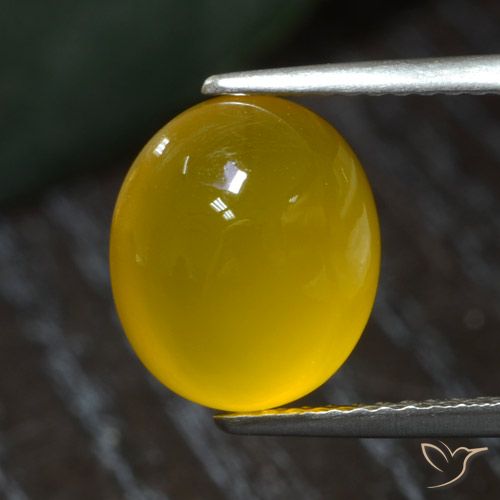 3.72ct Натуральный Медовый желтый Агат, Овал, Полупрозрачный