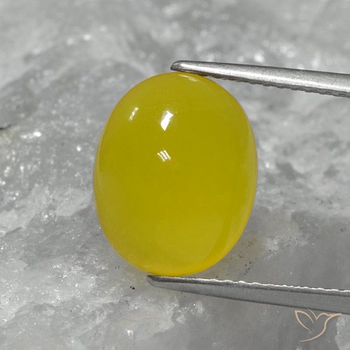 4.68ct Натуральный Средне-светло-желтый Агат, Овал, Полупрозрачный
