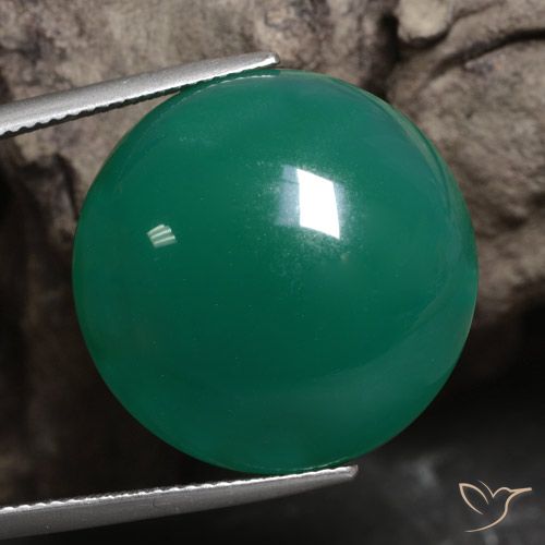 29.91ct Натуральный Средний зеленый Агат, Круглый, Полупрозрачный