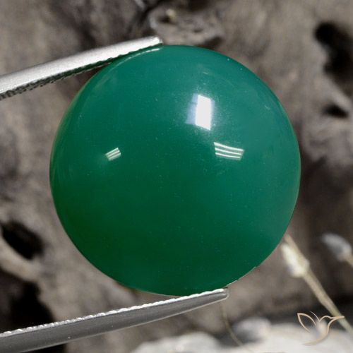 21.88ct Натуральный Средний зеленый Агат, Круглый, Полупрозрачный