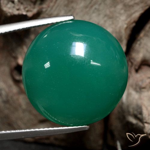 23.89ct Натуральный Средний зеленый Агат, Круглый, Полупрозрачный