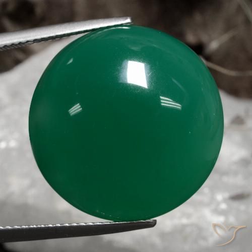 30.19ct Натуральный Средний зеленый Агат, Круглый, Полупрозрачный