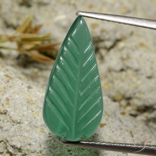 4.04ct Натуральный Теплый зеленый Агат, причудливая, Полупрозрачный
