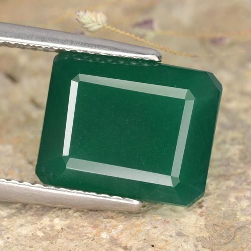 5.06ct Натуральный Желтовато-зеленый Агат, Изумрудная огранка, Полупрозрачный